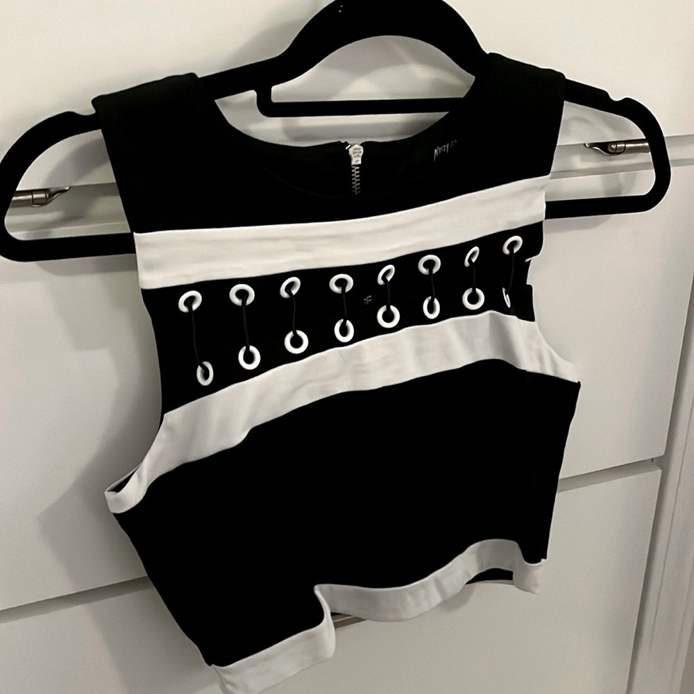 Nasty Gal Black White Crop